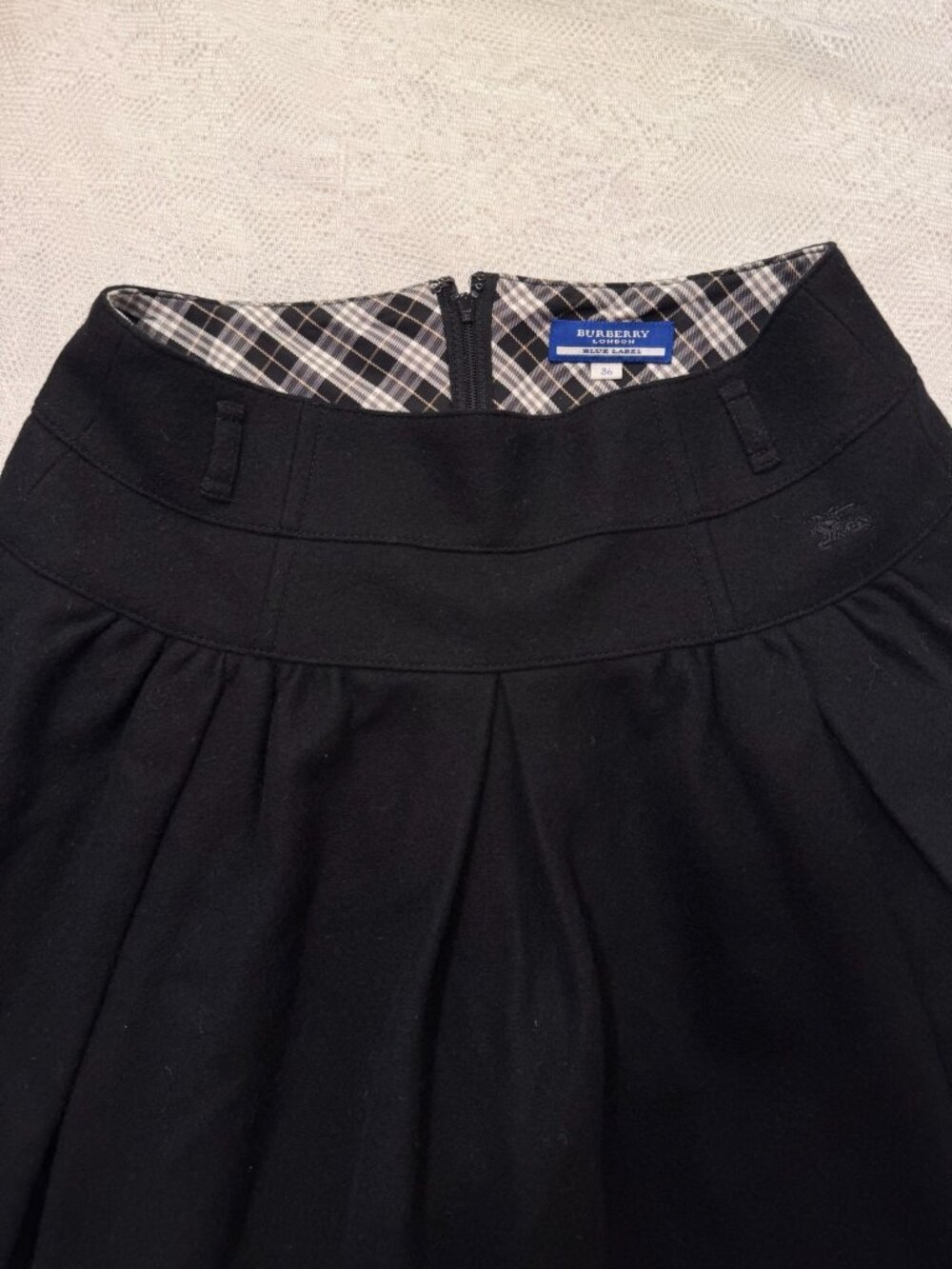 Vintage Burberry Black Flared Skirt
